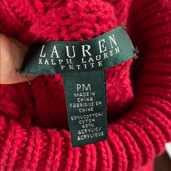 Lauren by Ralph Lauren Red Turtle Neck Sweater - Picture 2 of 5